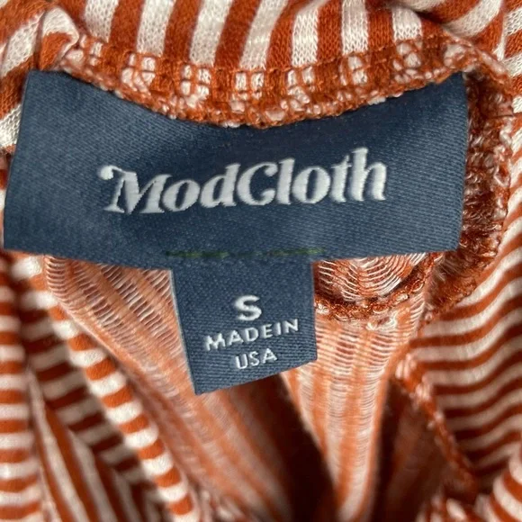 ModCloth Jumpsuit Sz Small For The Bliss Of It Striped Flare Retro Pinup Cut Out - Picture 9 of 12